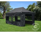 Dancover - Pop up gazebo FleXtents Pop up canopy Folding tent Basic v.2, 3x6 m Black, incl. 6 sidewalls - Black