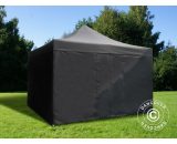 Dancover - Pop up gazebo FleXtents Pop up canopy Folding tent pro 4x4 m Black, incl. 4 sidewalls - Black