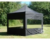 Dancover - Pop up gazebo FleXtents Pop up canopy Folding tent pro 3x3 m Black, incl. 4 sidewalls - Black