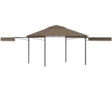 Gazebo with Double Extending Roofs 3x3x2.75 m Taupe 180g/m虏24177-Serial number