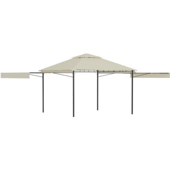Gazebo with Double Extended Roofs 3x3x2.75 m Cream 180 g/m虏33435-Serial number 48003