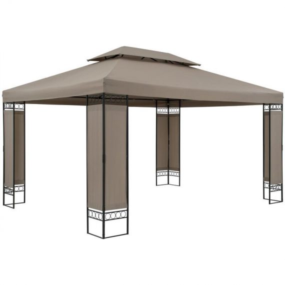Garden Pavilion Elda Outdoor Patio Canopy Shelter 3x4m Gazebo taupe (de)