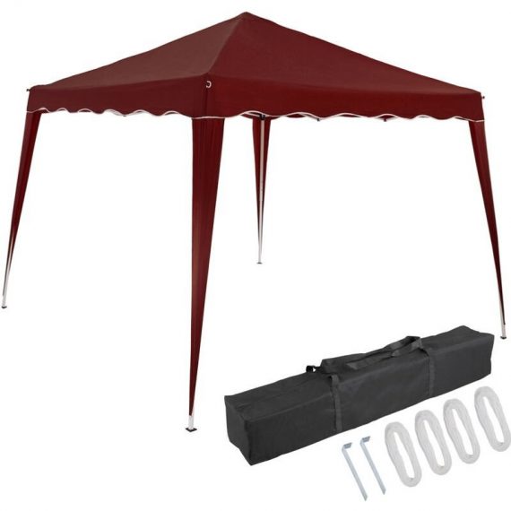 Pavilion 3x3m Gazebo Marquee Awning UV Protection 50+ Water-resistant Foldable Bag Folding Capri Party Tent Garden Patio Festival Pop Up Tent Red