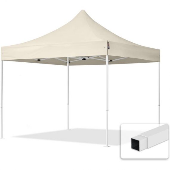 Popup Garden Gazebo 3 x 3 m - without Sidewalls in folding Canopy high performance polyester ECONOMY in creme - cream