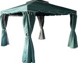 Pop up Green Gazebo Patio Tent 3x3x2.75m Heavy Duty Aluminium Poles With 4 Side Walls Top Roof Portable Waterproof Canopy Shelter Sunshade