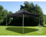 Pop up gazebo FleXtents Pop up canopy Folding tent Steel 4x4 m Black - Black