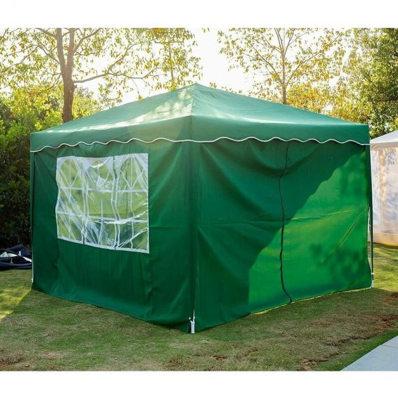 Day Plus - DayPlus Pop up Gazebo with Sides 3m x 3m - Detachable Sides, Heavy Duty Waterproof Instant Sun Shade And Block Wind, Party Tent Outdoor ZD-3X3-G-4-NEW