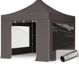 Intent24.fr - toolport PopUp Gazebo Party Tent 3x3m - with panorama windows premium 100% waterproof roof marquee grey - grey