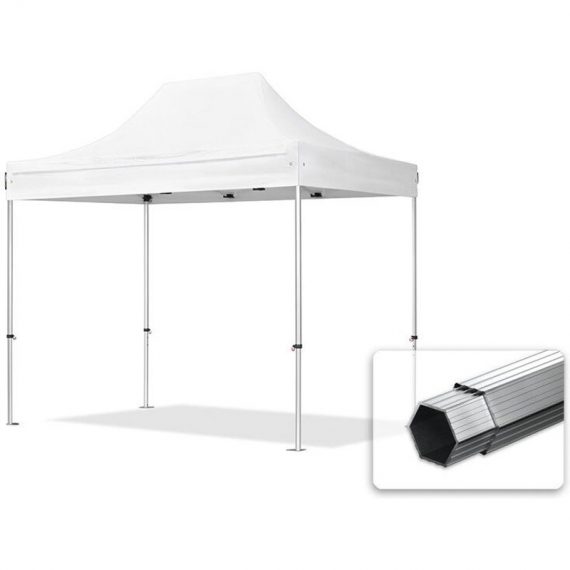House Of Tents - 3x2m Pop Up Gazebo professional Aluminium 40 mm, white High Performance Polyester approx. 400g/m² - white