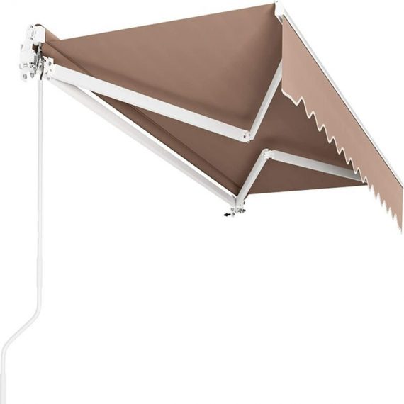 Manual awning for patio, courtyard, balcony, restaurant, café Articulated arm awning, uv protection and waterproof (2.5 x 3m, Beige) - Bamny 645716080269 645716080269