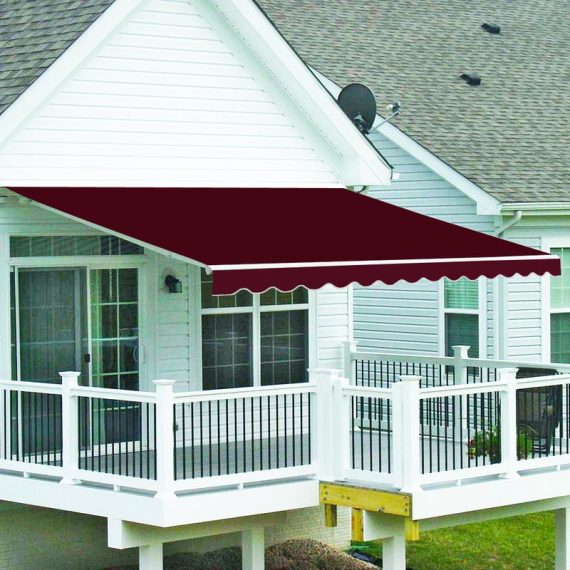 Greenbay 3.5 x 2.5m Manual Awning Garden Patio Canopy Sun Shade Shelter Retractable Wine Red 7425650154379 602AW3525WR