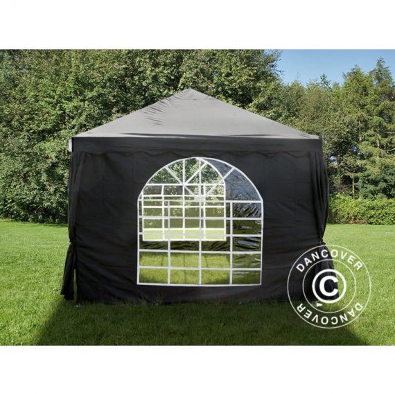 Marquee Party tent Pavilion unico 3x3 m, Black - Black 5710828556607 5710828556607