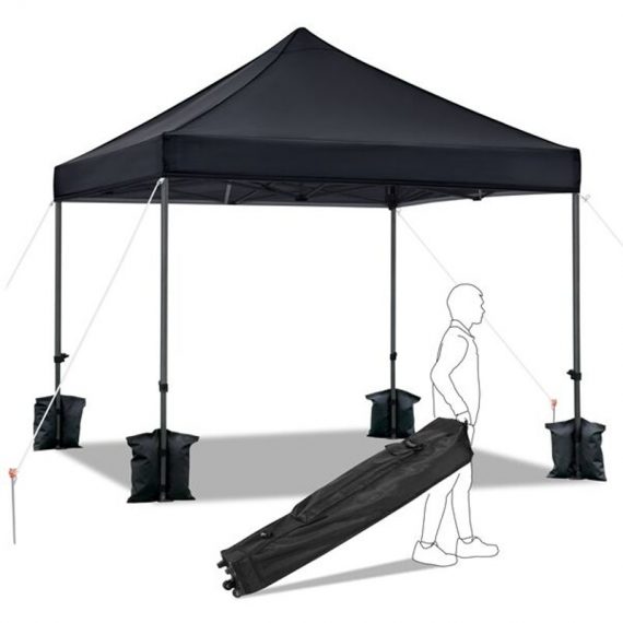3M x 3M Heavy Duty Commercial Pop-up Canopy Black - black - Yaheetech 646253939027 610957 Black