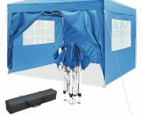 Pop Up Folding Gazebo, Gazebo , Sun Protection, 4 Side Panels, Carry Bag, Party Tent, Garden Gazebo 3 x 3 m - Homfa 735940004305 H11010480