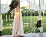 98' Round Circle Wedding Arch Backdrop Stand Background Wreath Hoop Centerpiece 7427139940992 XJJ247-HQ-XJ111WT