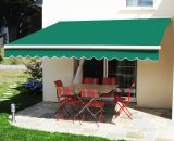Greenbay 2.5 x 2m Manual Awning Garden Patio Canopy Sun Shade Shelter Retractable Green 7425650154188 602AW2520G