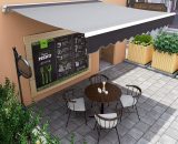 Bamny - Manual awning for patio, courtyard, balcony, restaurant, café Awning with articulated arm, UV protection and waterproof (2.5 x 2m, GRAY) 768558600713 768558600713