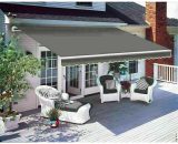 Greenbay 2.5 x 2m Manual Awning Garden Patio Canopy Sun Shade Shelter Retractable Grey 7425650154171 602AW2520GY