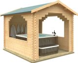 12x10w Stowe 44mm Timber Log Shelter- Perfect for Hot Tubs, BBQs and Cars 5060969161926 241008JS70