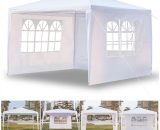 Party tent 3x3m + 3 white walls - garden gazebo - white - to be used as a pavilion, pergola, marquee or gazebo 3591602542625 Y0004-DMX-UK-20220312003