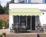 2x1.5M Manual Awning Garden Patio Canopy Sun Shade Shelter Retractable Gream 7425650346897 AW2015C