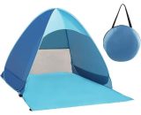 Osqi - Pop Up Tent, Portable Light Beach Tent, Sun Shelter for 2-3 People, Carrying Bag Tent Pegs,UV Protection for Family,Garden,Camping (Blue) MM-OSUK-00020