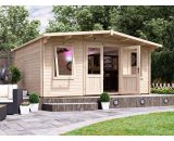 Dunster House Ltd. - Log Cabin Severn W5m x D4m - Garden Home Office Man Cave Workshop Summerhouse Shed 45mm Walls Double Glazed and Roof Shingles 5055438717681 487