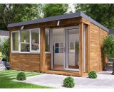 Garden Office Helena Right 4.3m x 3.3m - Insulated Home Office Studio Pod Study Room Double Glazing Toughened Glass 5055438719203 7301