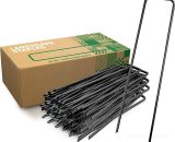 Hiasdfls - Steel Fixing Pegs (50 Pieces) - for Mulching and Gardening Cloths, Fences and Nets - 150 mm Long, 25 mm Wide, ø 2.7 mm 6273998112800 FLS-1676
