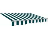 Greenbay 4.5x3m Garden Awning Replacement Fabric Top Cover Front Valance (Green-White) 5059490022288 602AW4530FAGW