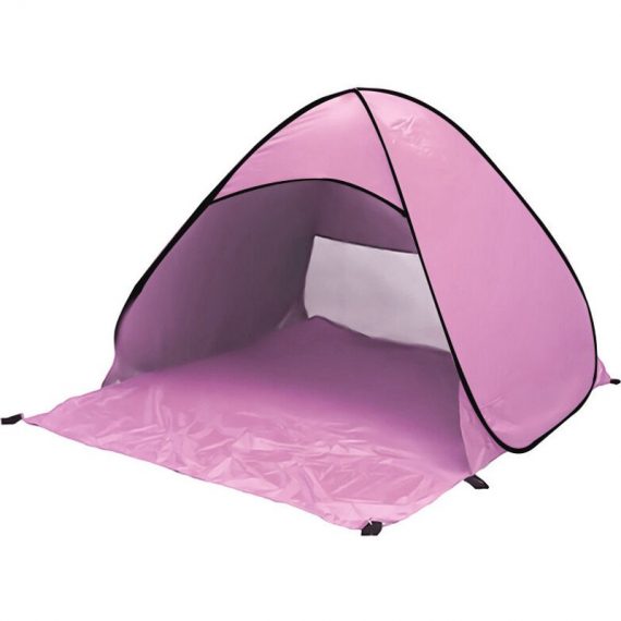 Betterlifegb - BR-Vie Deployable Pop Up Beach Tent, upf 50+ uv Sun Protection, 2-3 Person uv Block Beach Shelter, with Carry Bag and Stakes - Pink 9466991726113 LOW023764