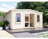 Dunster House Ltd. - Insulated Garden Log Cabin WarmaLog Severn 5m x 4m Warm Man Cave Home Office Summer House Double Glazing Toughened Glass 5055438719340 7676