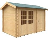 12x8w Chatsworth 44mm Timber Log Cabin with Internal Partion for Two Independent Rooms 5060969160288 260312RM01