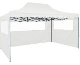 Foldable Patry Tent with 3 Sidewalls 3x4.5 m White - White MM-44712