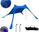 Lifcausal - Beach Tent Sun Shelter with Sandbags for Camping Fishing Hiking Backyard Beach Park (Blue) 4502190629543 DS_SP11937DB_220728LJL