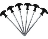 6 Steel Tent Stakes - Heavy Duty Stakes with Thread for Camping and Outdoor - Ideal for Normal and Hard Soils 9347799255343 kar020220427