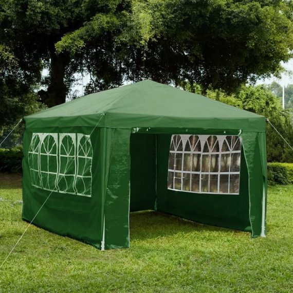 3x4m Gazebo Waterproof Sides Party Tent Marquee Garden Outdoor Canopy, Green 5056512957641 333744