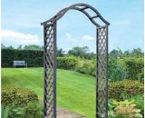 Elegant Woodland Wooden Garden Arch Pergola Grey Plant Support - Smart Garden 5050642062152 4050010