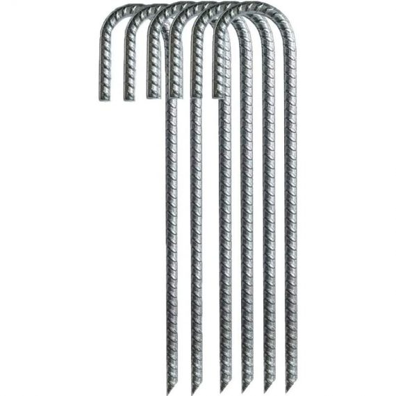 Readcly - Ground Stakes, Garden Staples Rebar Stakes Galvanized Steel L-Hooks Heavy Duty Ground Anchor for Camping Trampoline Fence 6135791780092 Mano-JS-5576