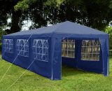 3x9m Gazebo Waterproof Sides Party Tent Marquee Garden Outdoor Canopy, Blue 5056512957733 333753