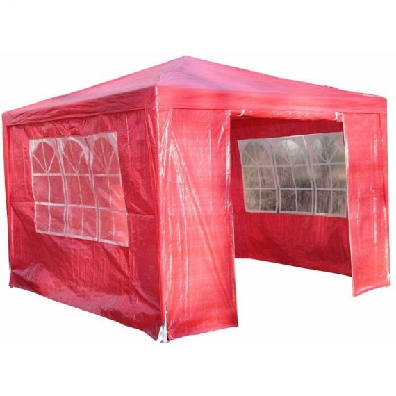Airwave - 3m x 3m Party Tent Marquee with Side Panels - Red - Red 5060176862128 EX25004