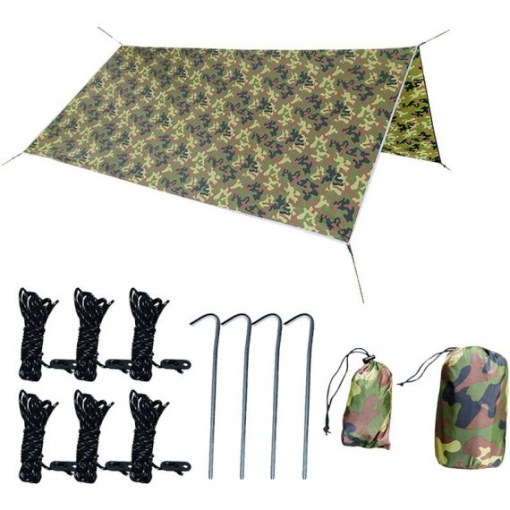 Superseller - 10 x 10 ft Camping Tent Tarp Sail Canopy Camouflage Tarpaulin Shelter Waterproof Rain Fly uv Resistant 755924147897 H45446|489