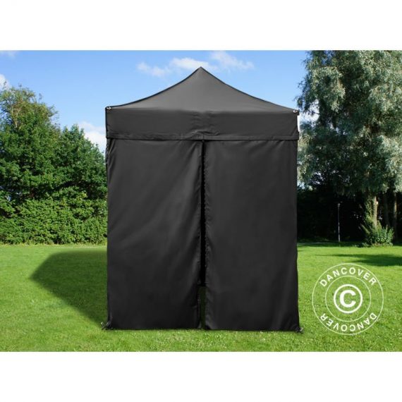 Pop up gazebo FleXtents Pop up canopy Folding tent PRO 2x2 m Black, incl. 4 sidewalls - Black 5710828316485 5710828316485