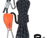 Hikeman - 4meters/5meters Adjustable Tent Rope Clip Hanger Loose-Proof Reinforced Awning Windproof Rope Clip,Black,6mm-5meters - Black,6mm-5meters 805384075572 Y26102B-65