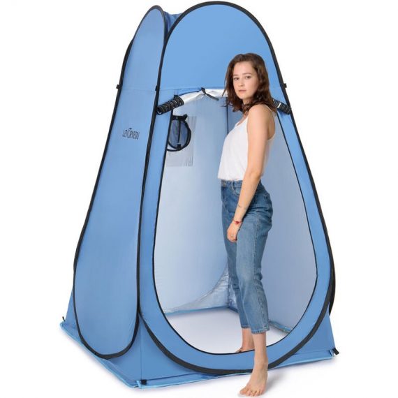 Pop Up Privacy Shelter Tent Portable Outdoor Camping Beach Instant Shower Toilet Changing Tent Sun Rain Shelter with Window,Blue - Blue 805384075671 Y22476BL-S