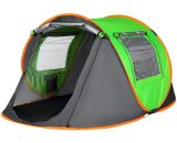 Augienb - Camping Tent Automatic Outdoor Quick Open uv Protection Waterproof 3-4 Person Fluorescent Green 110*150*250cm 6443200908204 AGTP6138257