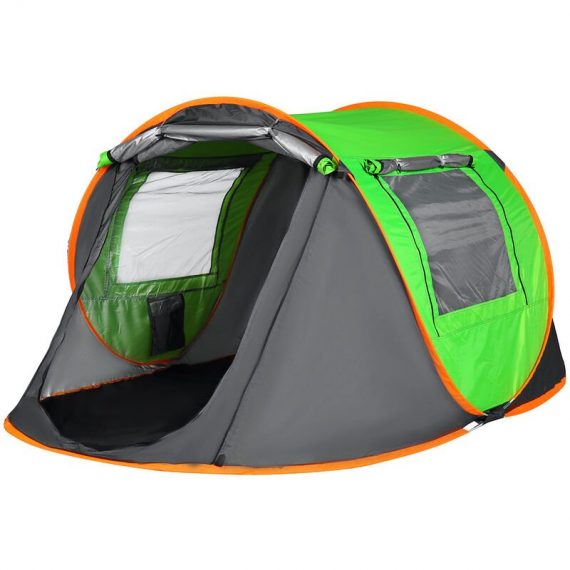 Augienb - Camping Tent Automatic Outdoor Quick Open uv Protection Waterproof 3-4 Person Fluorescent Green 110*150*250cm 6443200908204 AGTP6138257
