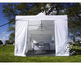 Visitor tent FleXtents Pop up canopy Folding tent Steel 3x6 m White, incl. 4 sidewalls and 1 transparent partition wall - White 5710828941151 5710828941151