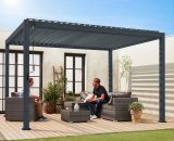 Louvred aluminum pergola with adjustable roof slats – 3x4m – Triomphe - Anthracite 3760326999712 PGBC3X4AT
