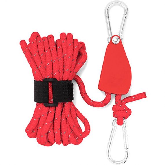 Outdoor Camping Thicken Pulley Rope Adjustable Tent Canopy Rope Lifting Pulley Hook Tent Canopy Fixing Pulley Rope, Red&L - Red&L 805384306270 Y25900R-L|534